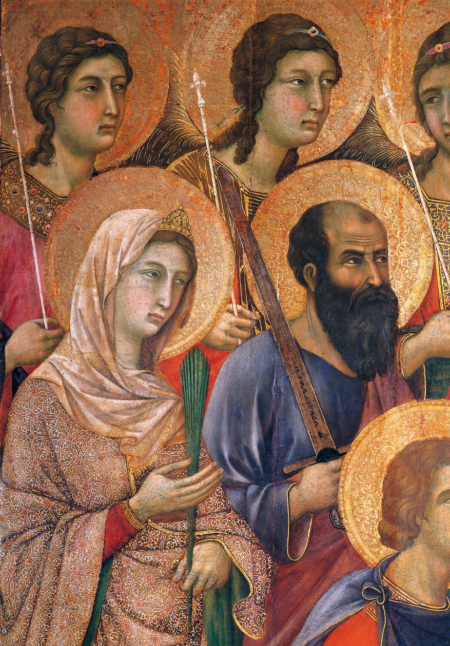 Duccio-alttaritaulu Sienan katedraalissa, Duccio di Buoninsegna (noin 1255 - ennen 1319), tempera puulla, 212x425 cm, yksityiskohta tekijältä Duccio di Buoninsegna
