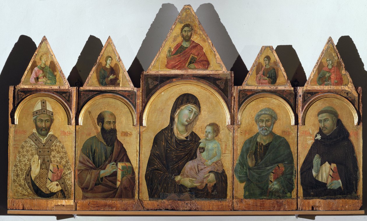 Polyptych n 28 (Polyptic of Siena) - öljy paneelille tekijältä Duccio di Buoninsegna