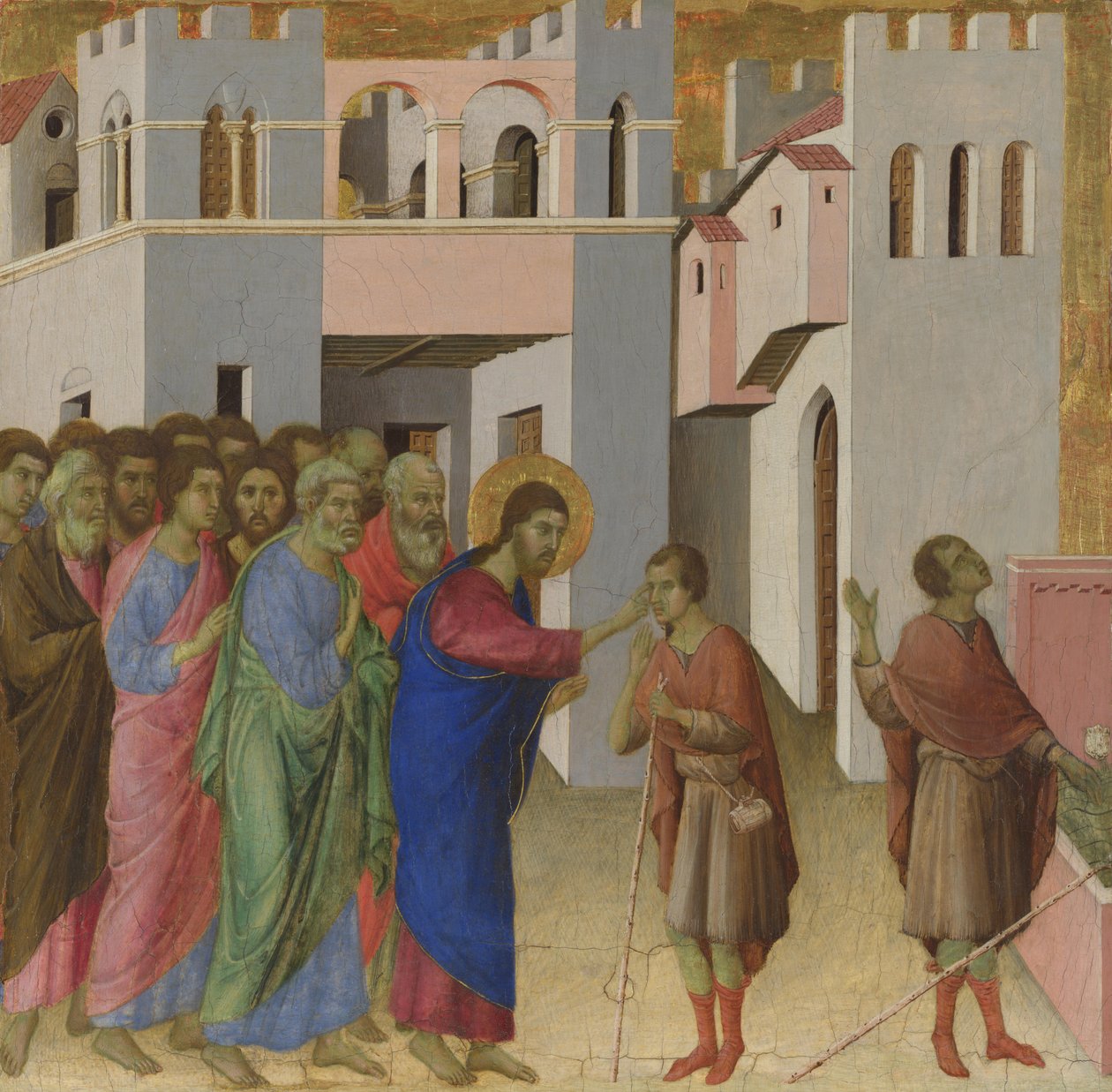 Sokeana syntyneen miehen paraneminen, noin 1308-1311 tekijältä Duccio di Buoninsegna