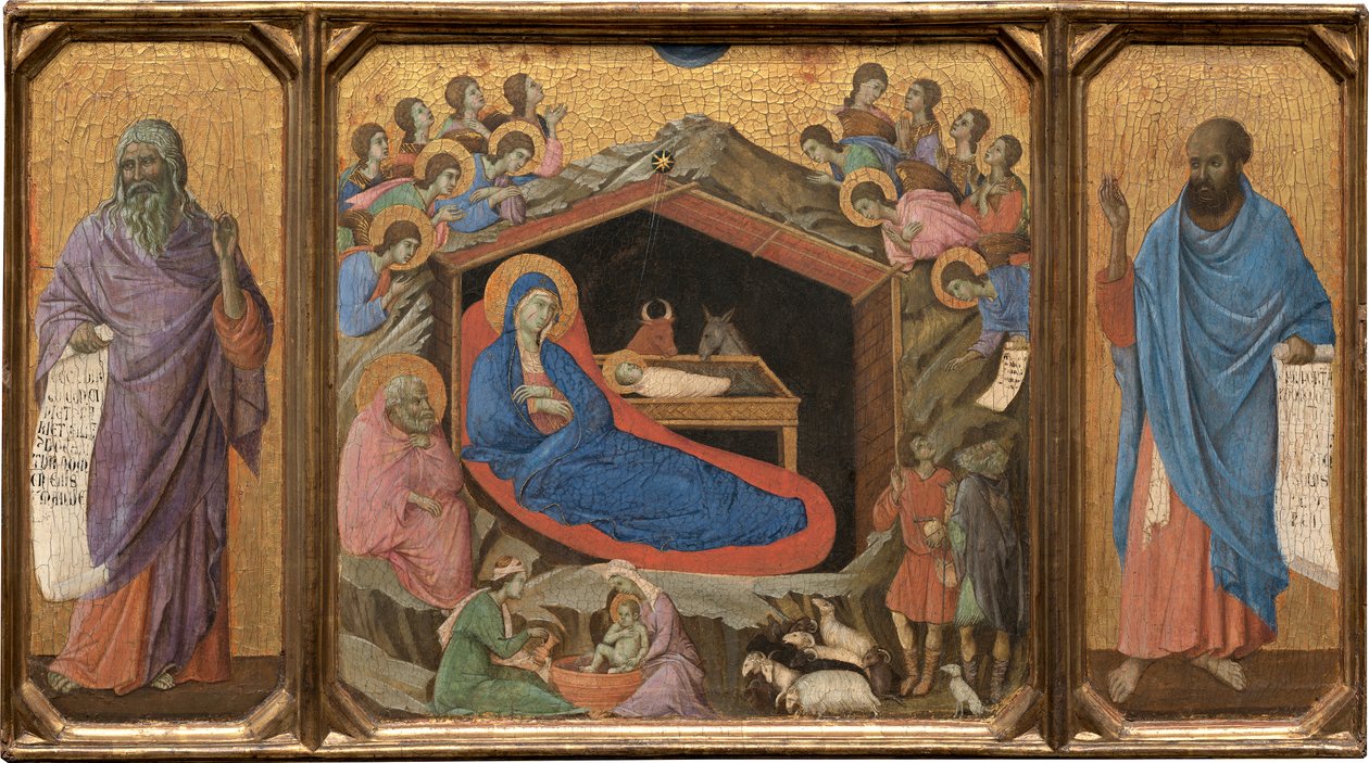 Syntymä profeettojen Jesajan ja Hesekielin kanssa tekijältä Duccio di Buoninsegna