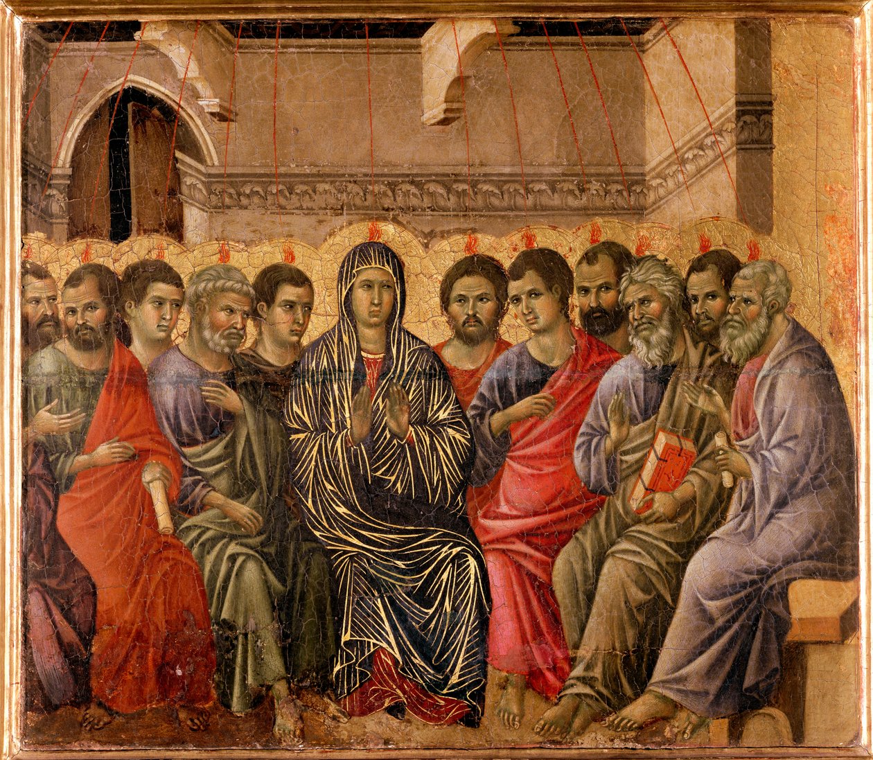 Maesta-alttaritaulun helluntasiikki tekijältä Duccio di Buoninsegna