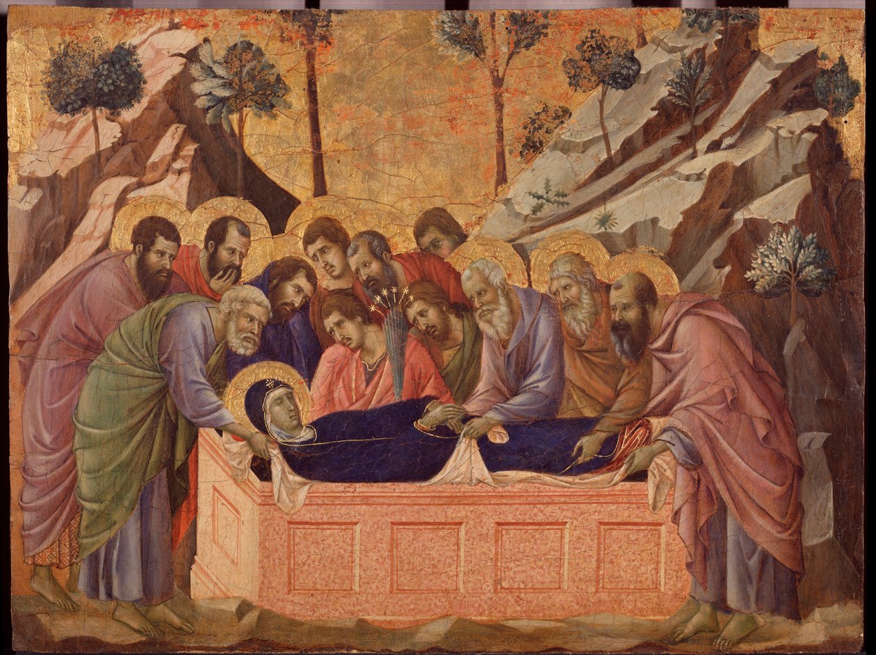 Neitsyen nukkuminen. Predella of the Maesta (tempera puulla tekijältä Duccio di Buoninsegna