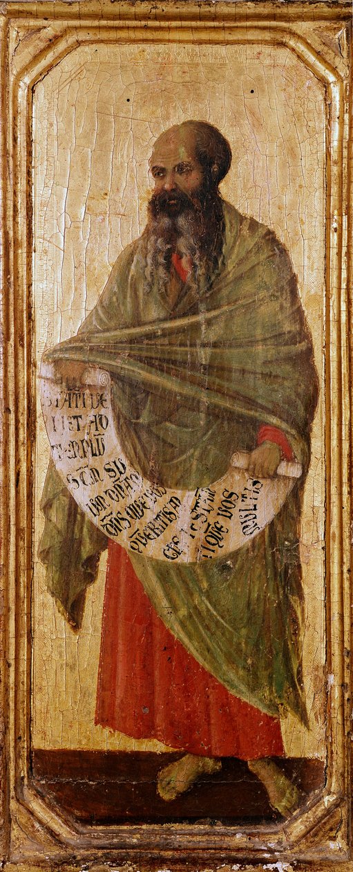 Profeetta Malachie Detrempe puulla kirjoittanut Duccio di Buoninsegna (1255-1318 / 9) 1308-1311 Mitat 42,5x16 cm Siena, Museo del Opera Metropolitana tekijältä Duccio di Buoninsegna