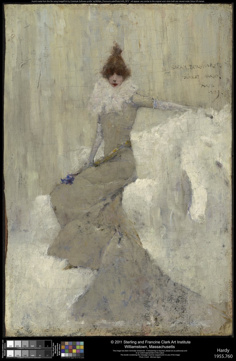Sarah Bernhardt, 1889 tekijältä Dudley Hardy