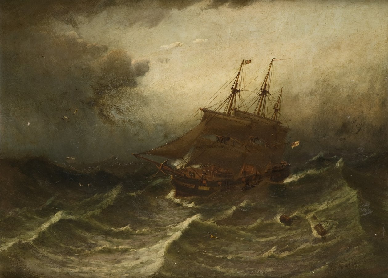 Purjelaiva myrskyssä 1882 tekijältä Duncan F. McLea