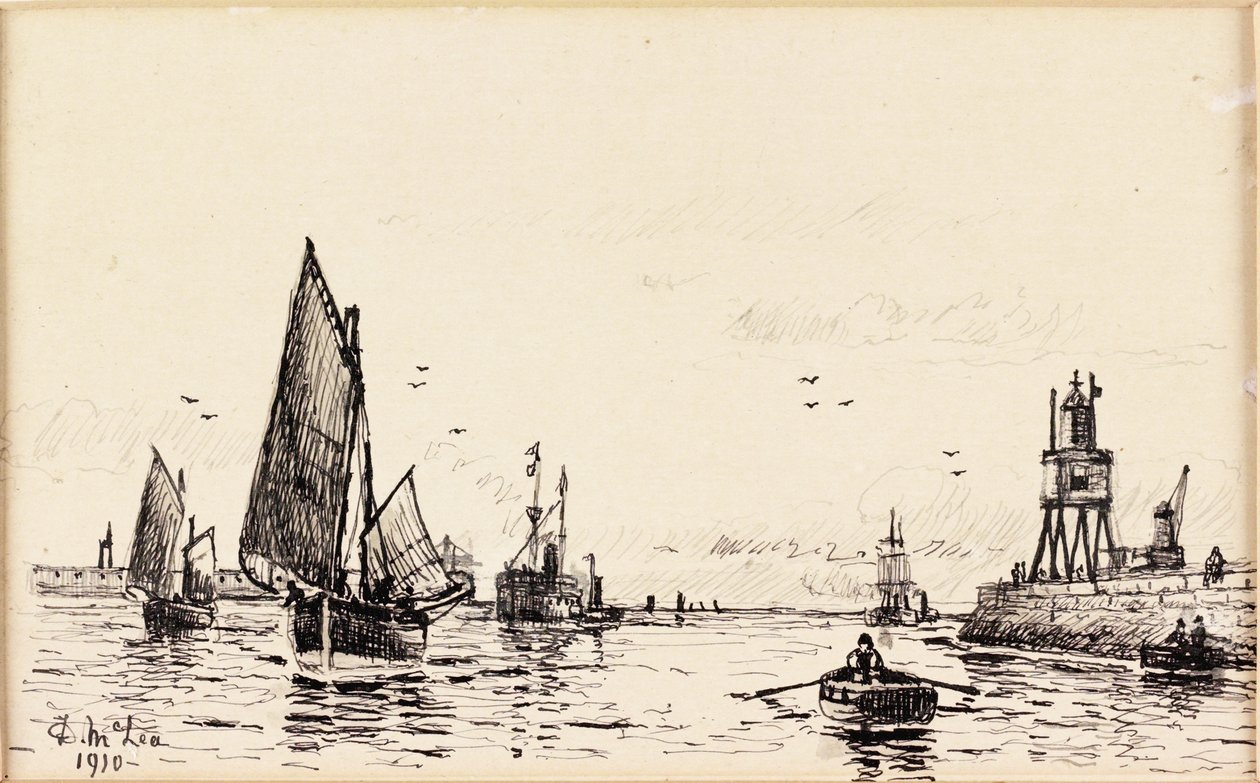 Groyne. South Shields (kortilla musta muste) tekijältä Duncan F. McLea