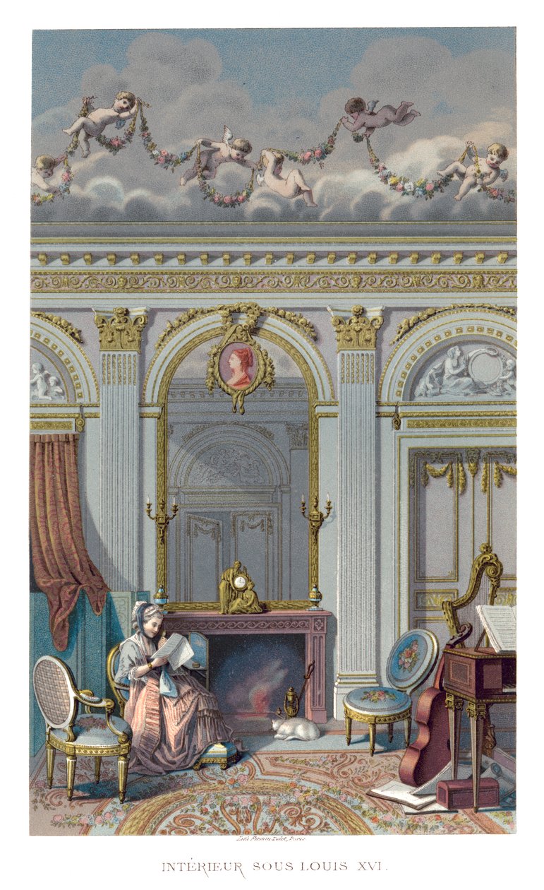 Sisustus Louis XVI:n alaisuudessa, 1885. tekijältä Durin