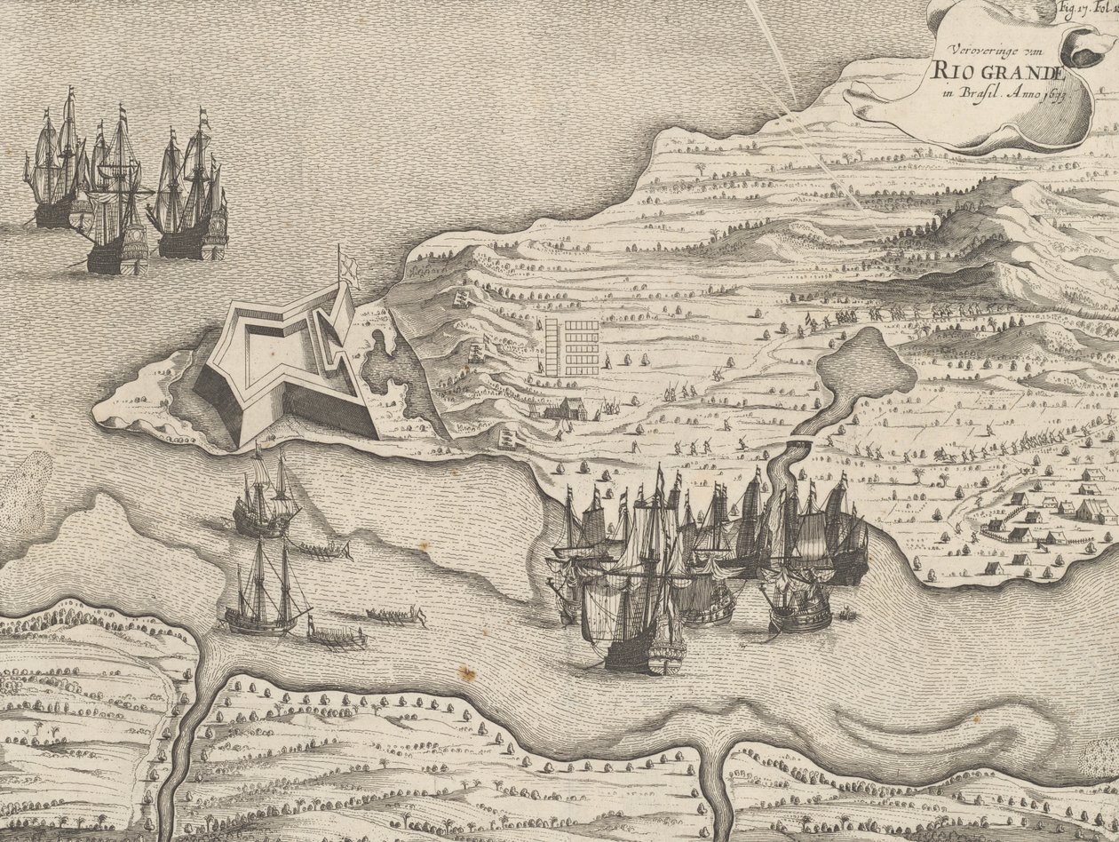 Rio Granden valloitus Brasiliassa joulukuussa 1633, 1649-51 tekijältä Dutch School