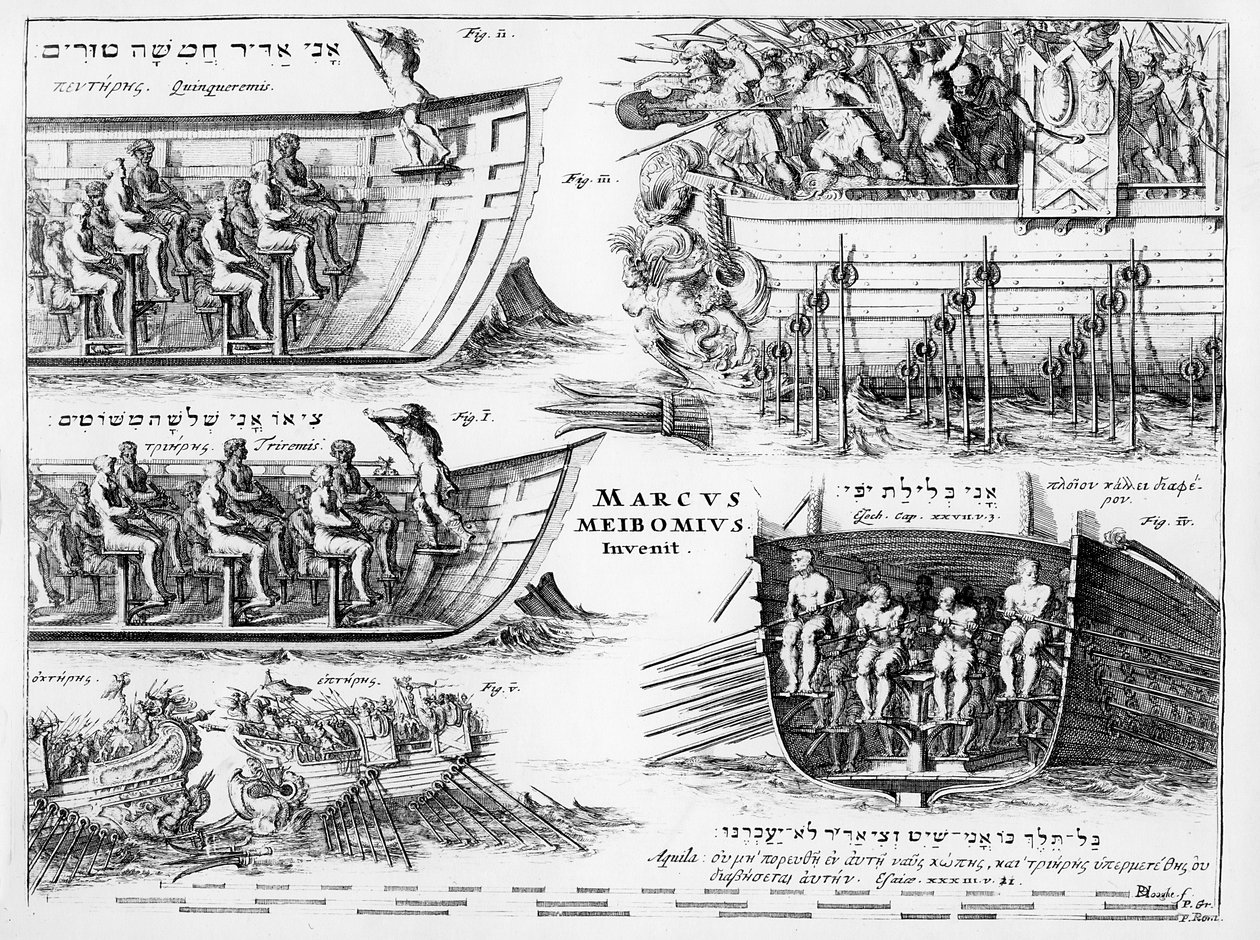 Marcus Meibomin De Fabrica Triremium Liber -elokuva, julkaistu 1671 tekijältä Dutch School