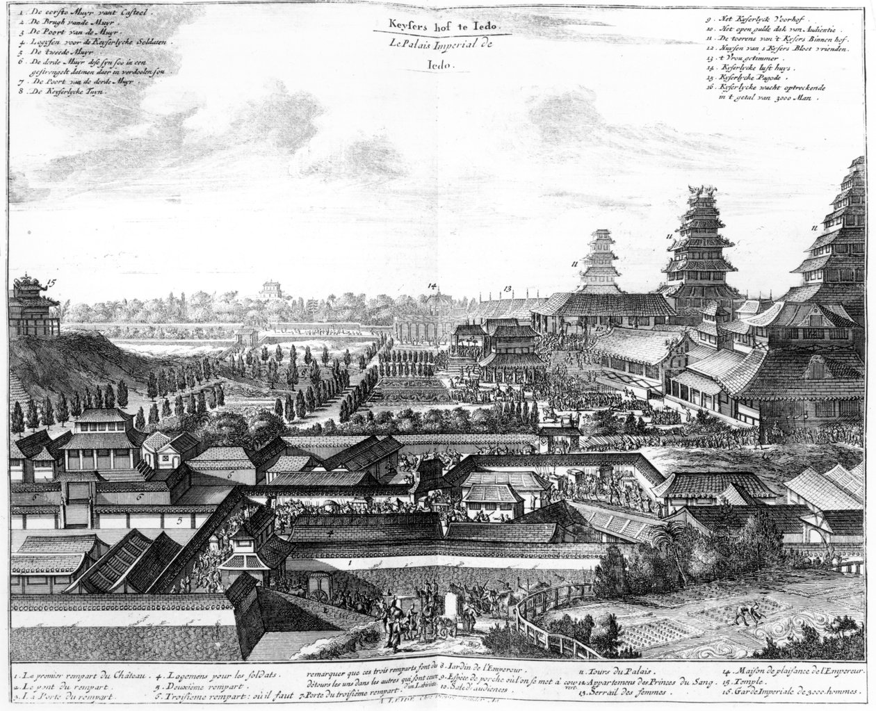 Keisarillinen palatsi Edo, 1725 tekijältä Dutch School