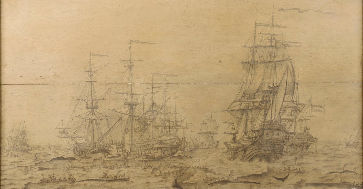 1700-luvun valaanpyyntikohtaus tekijältä Dutch School