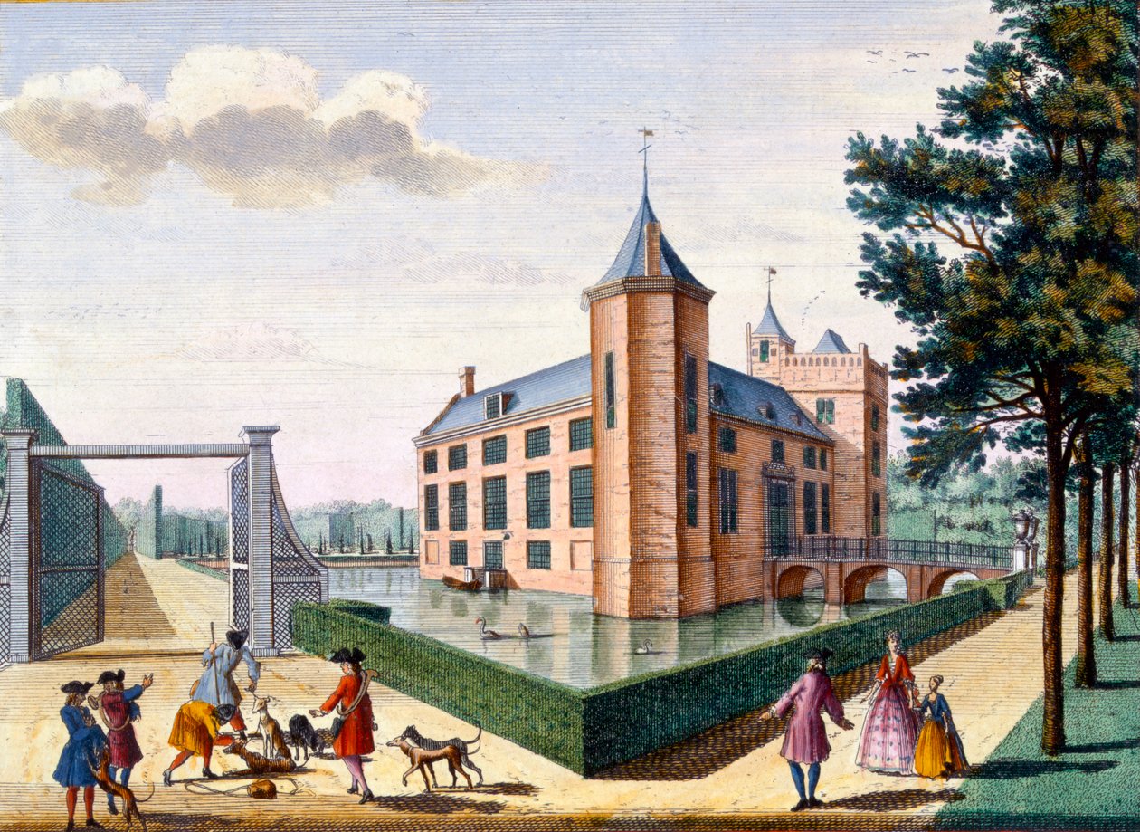 Assumburgin linna, Hendrick de Lethin ja Matthias Brouerius Van Nidekin Het Zeganpralent Kennemerlantista, julkaistu n. 1700-1730 tekijältä Dutch School
