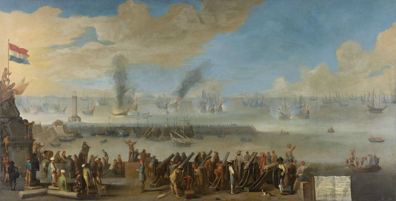 Livornon taistelu, 14. maaliskuuta 1653, tapaus ensimmäisestä Englannin-Hollannin sodasta, vuosien 1653-60 jälkeen tekijältä Dutch School