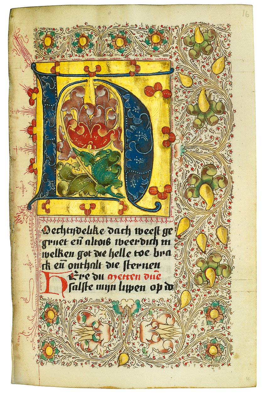 Tuntikirja ja rukouskirja hollanniksi, Ala-Rheinland, Emmerich, Cleves, n. 1480 tekijältä Dutch School