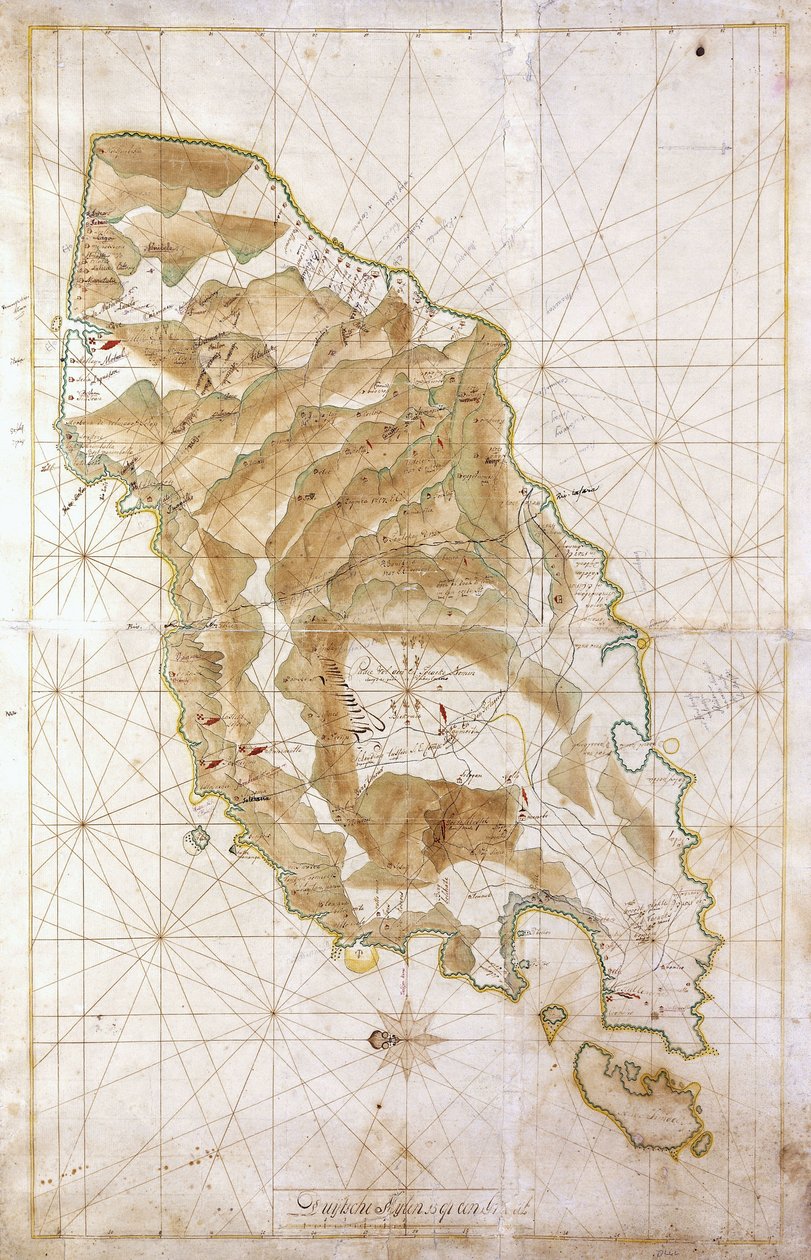 Timorin saaren kartta, noin 1760 tekijältä Dutch School