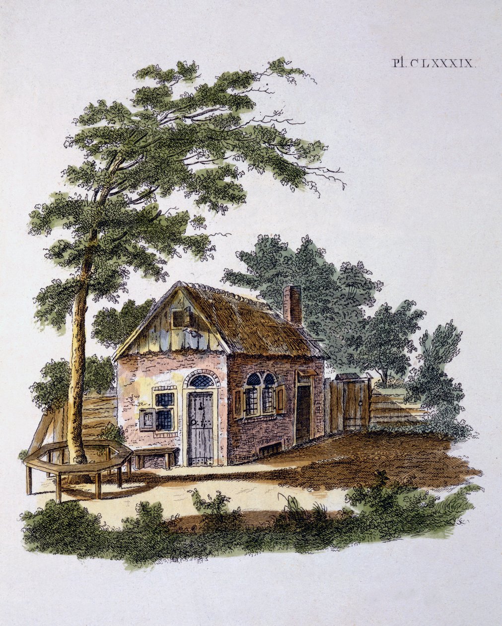 Mökki G. van Laarin Magazine of Garden Gems -lehdestä, julkaistu 1802 tekijältä Dutch School