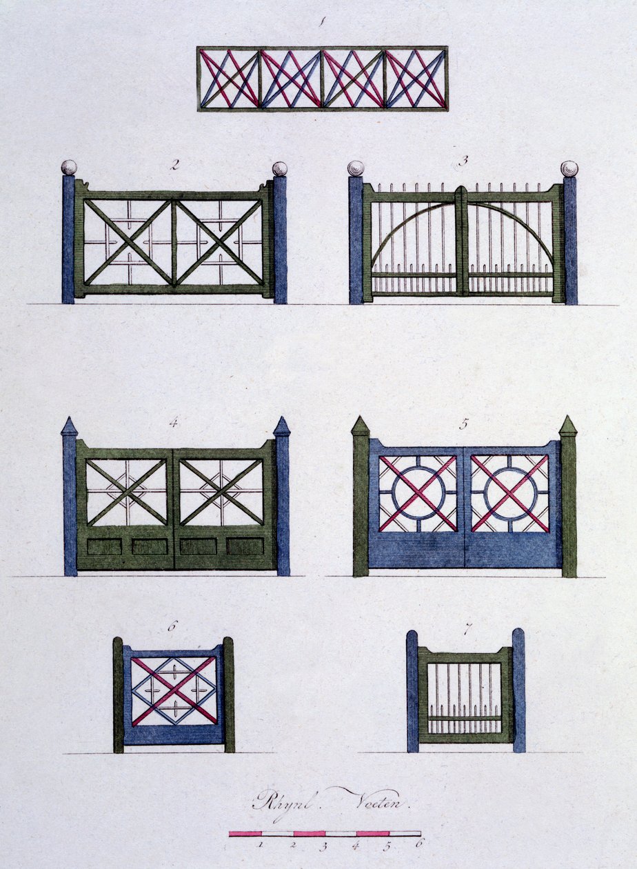 Designs from Magazine of Garden Gems, kirjoittanut G. van Laar, julkaistu 1802 tekijältä Dutch School