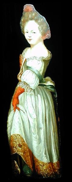 Naishahmo (öljy kartongille) (Dummy board figure of a woman, oil on board) tekijältä Dutch School