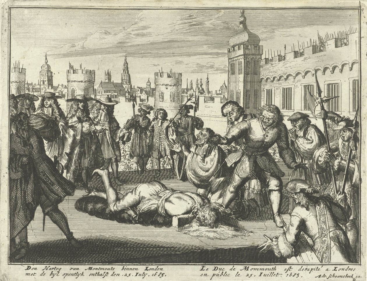 Monmouthin herttuan teloitus 15. heinäkuuta 1685 tekijältä Dutch School