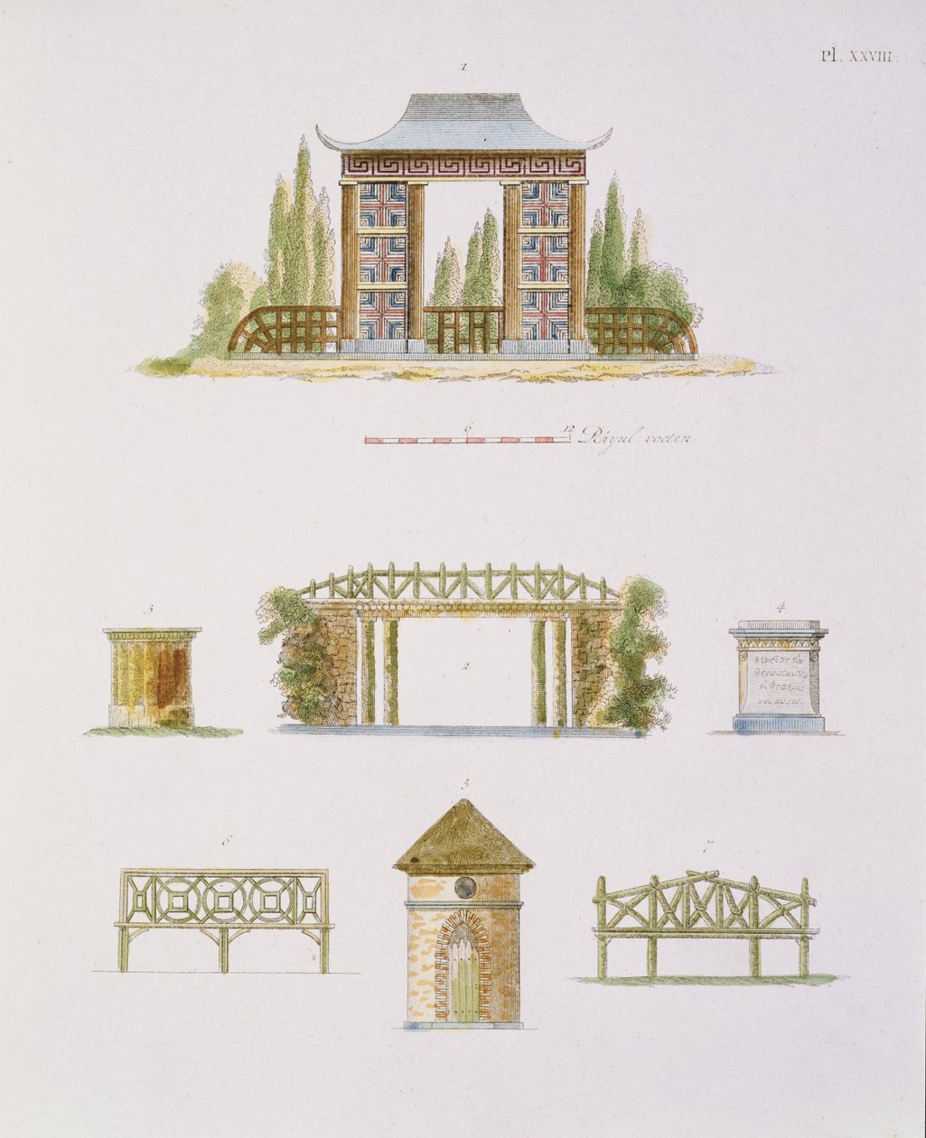 Puutarhakoristeet, Magazine of Garden Gems, G. van Laar, julkaistu 1802 (katso myös 172967) tekijältä Dutch School