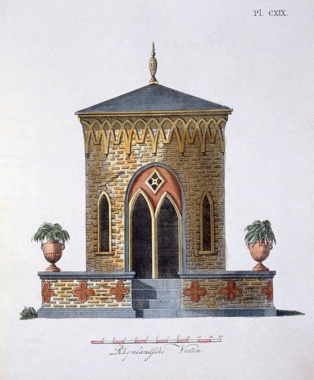 Puutarhakoristeet, G. van Laarin Magazine of Garden Gems, julkaistu 1802 tekijältä Dutch School