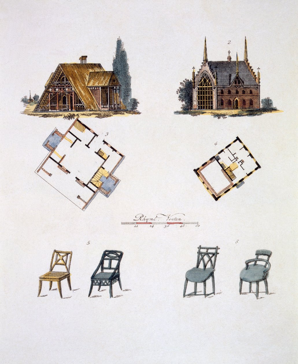 Puutarhakoristeet, G. van Laarin Magazine of Garden Gems, julkaistu 1802 tekijältä Dutch School