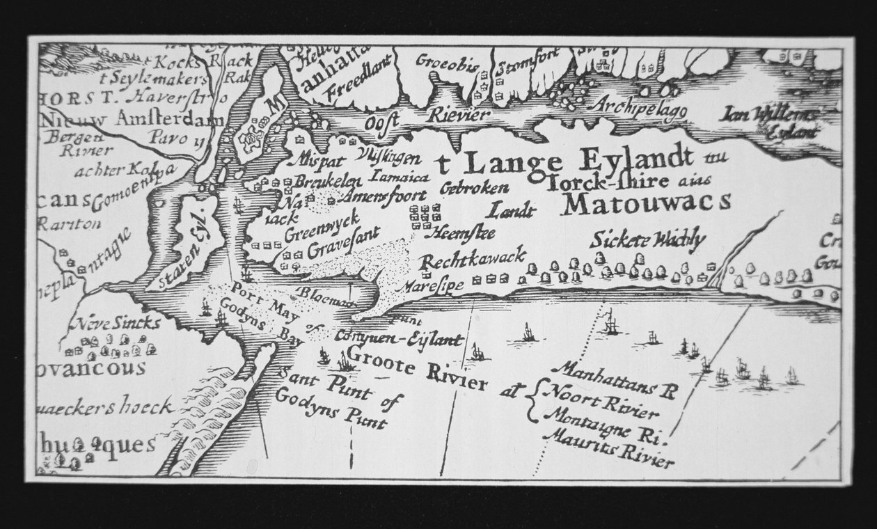 New Yorkin historia: hollantilainen kartta, joka näyttää Manhattanin takaisinvallan tekijältä Dutch School