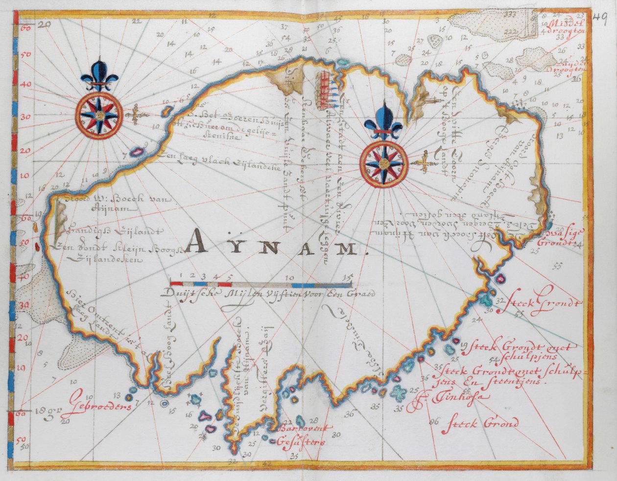Aynamin saari (Hainan), lähellä lounaasta, Kiinan rannikkoa. tekijältä Dutch School