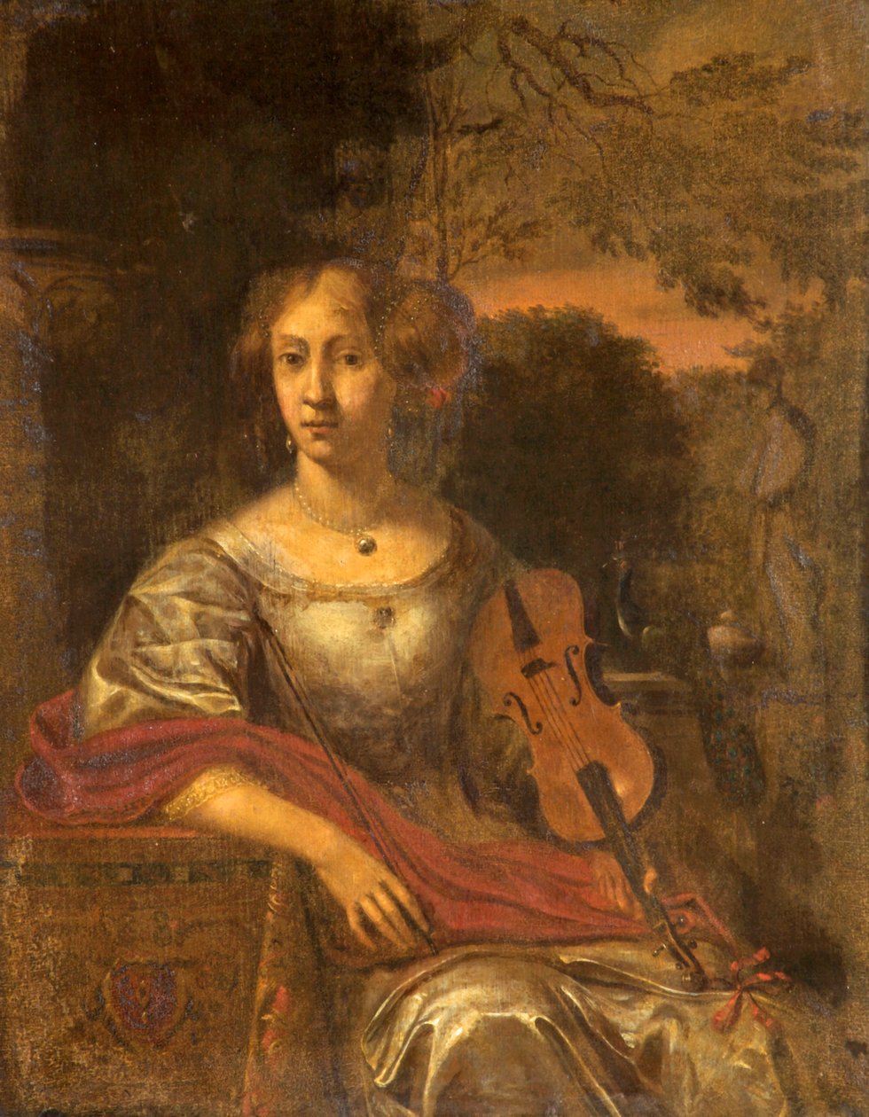 Nainen viululla, n. 1675 tekijältä Dutch School