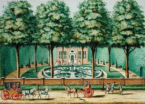Meervliet, Hendrick de Lethin ja Matthias Brouerius Van Nidekin teoksesta "Het Zeganplant Kennemerlant", julkaistu n. 1700-1730 (värinen kaiverrus) tekijältä Dutch School