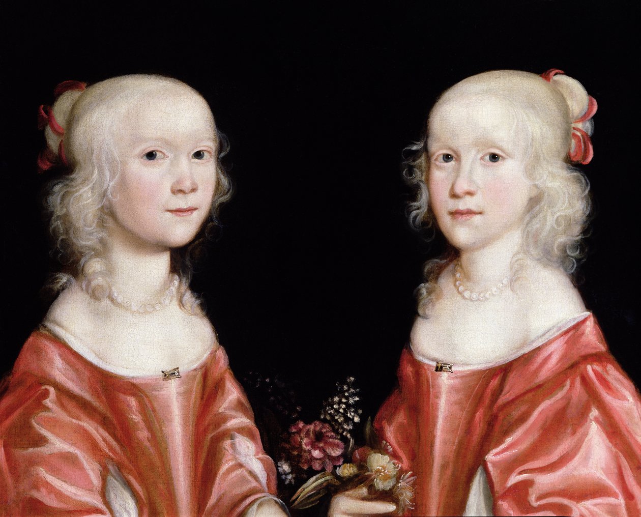 Muotokuva kaksoissisarista, n. 1650 tekijältä Dutch School