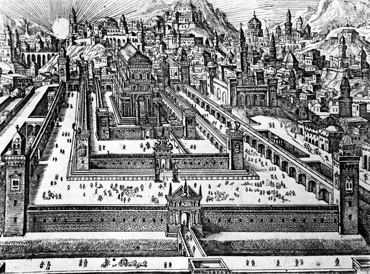 Salomon temppelin jälleenrakennus, noin 1700 tekijältä Dutch School