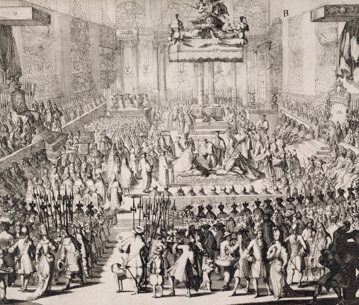 William of Orange (1650-1702) ja Maryn (1662-94) kruunajaiset Westminster Abbeyssa, 21. huhtikuuta 1689 tekijältä Dutch School