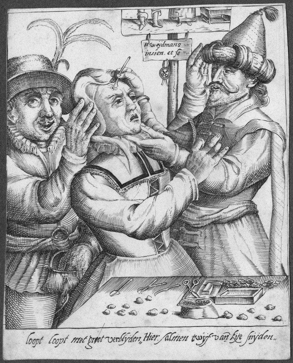 Trepaning, kaiverrus H. Weydmans (1500-luku) tekijältä Dutch School