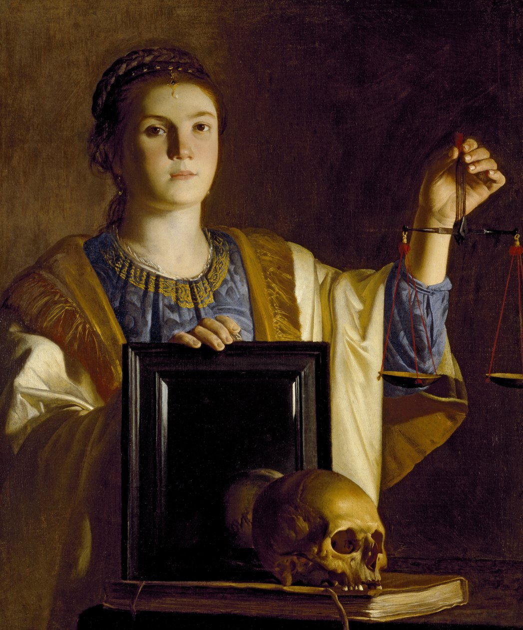 Totuus esittelee peilin maailman turhuudelle, n. 1625 tekijältä Dutch School