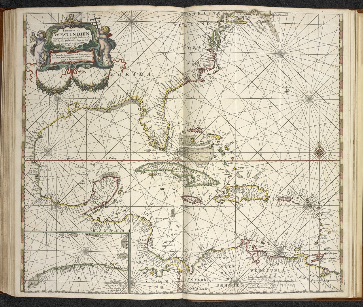 Länsi-Intia, The Great New Augmented Sea Atlas tai Water World. Näyttää huokauksissa maan kaikki meren rannikot...