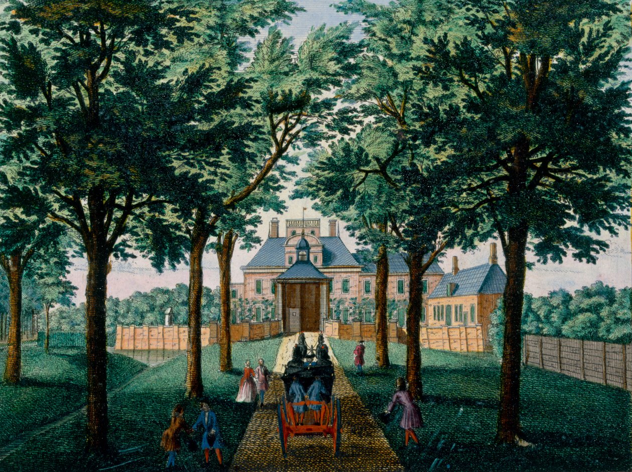 Westerhout House, Hendrick de Lethin ja Matthias Brouerius Van Nidekin Het Zeganpralent Kennemerlantista, julkaistu n. 1700-1730 tekijältä Dutch School