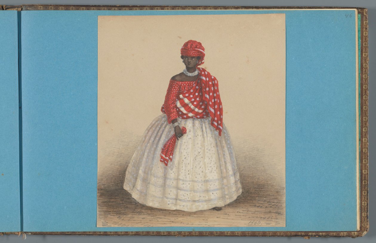 Nainen Surinamissa, 1860 tekijältä Dutch School