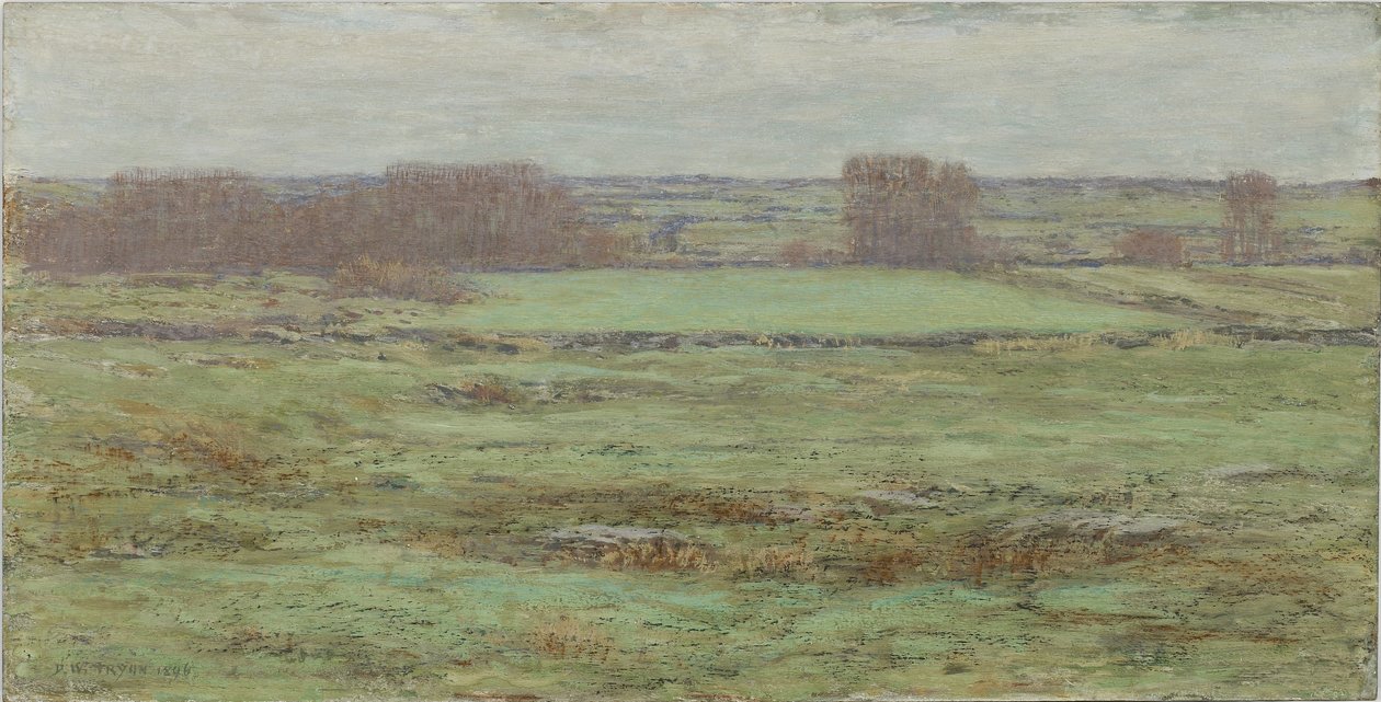 Laidunmaat: Gouache ja wc puupaneelille, 1896. tekijältä Dwight William Tryon