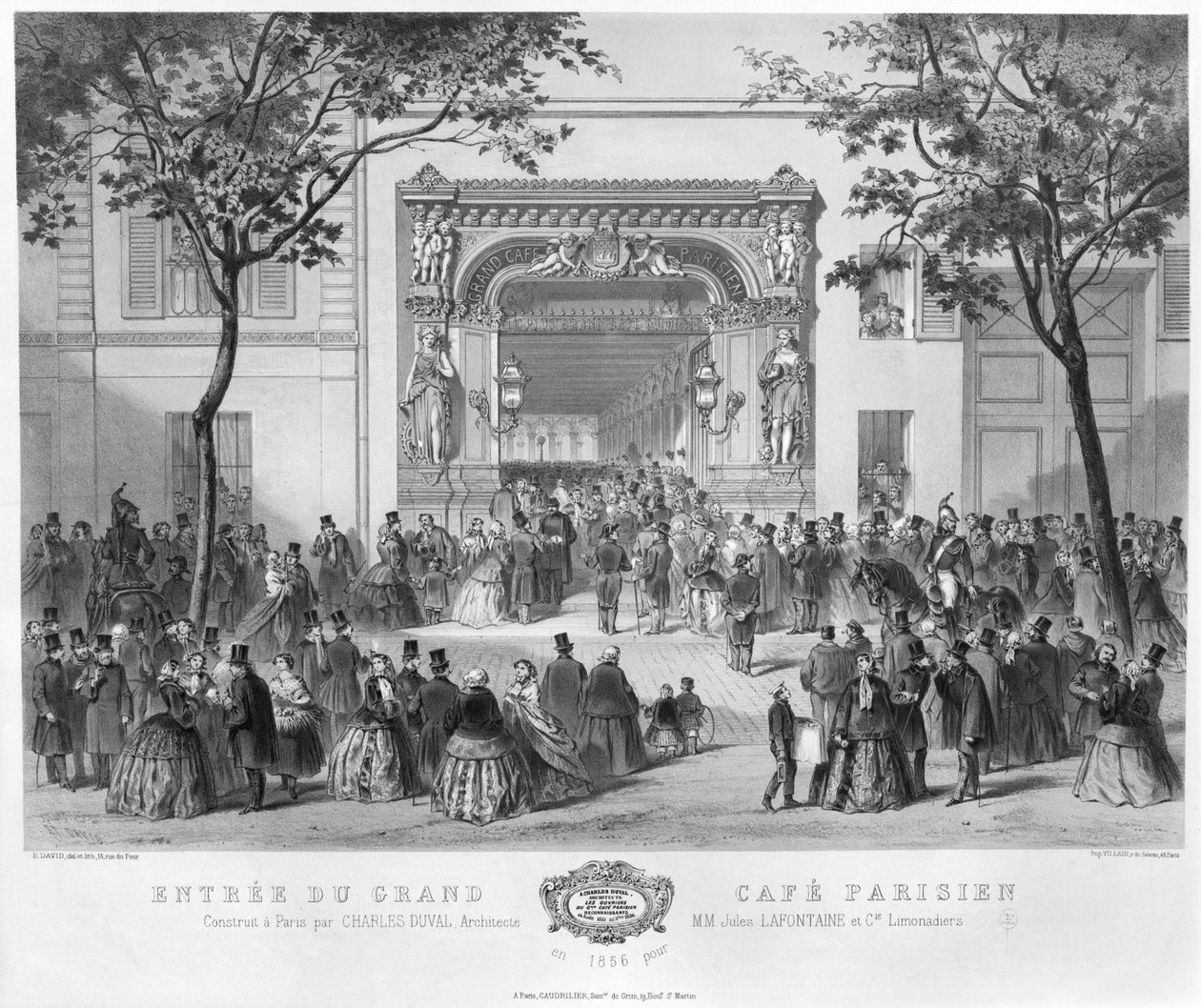 Sisäänkäynti "Grand Cafe Parisieniin", Pariisi, 1856 tekijältä E. David