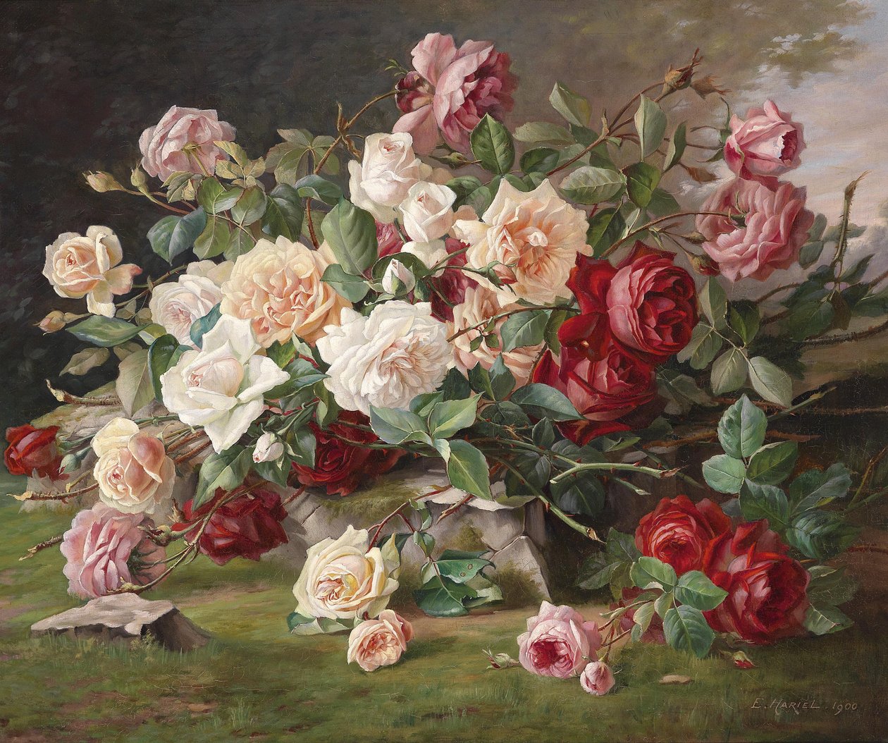 Rose Stillleben tekijältä E. Hariel
