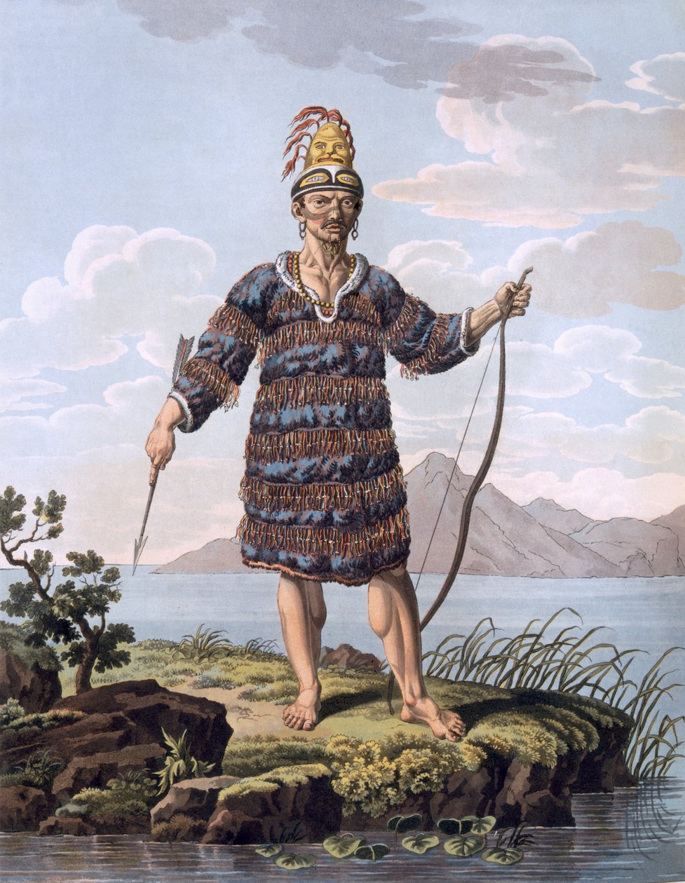 Papua-Uuden-Guinean Renard-saarten asukas 1812-13 tekijältä E. Karnejeff