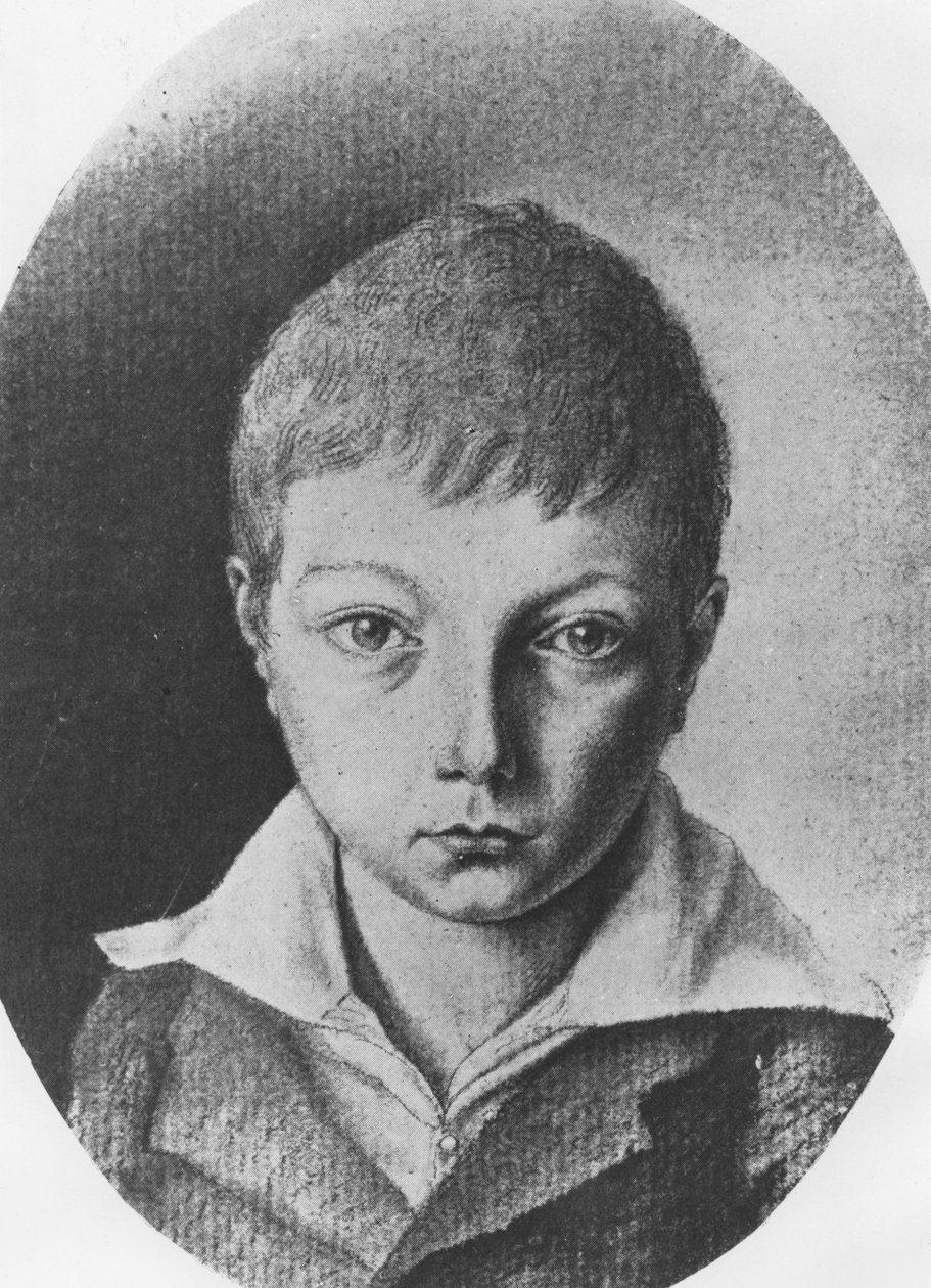 Charles Augustin Sainte-Beuven muotokuva, 9-vuotias tekijältä E. de Bonnieres