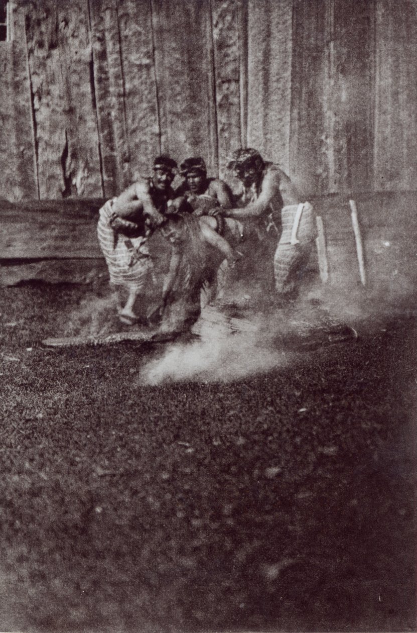 Nunhltstistlahl Qagyval, Amerikan intiaanien rituaali, 1914 (bw kuva) tekijältä E.J. Curtis