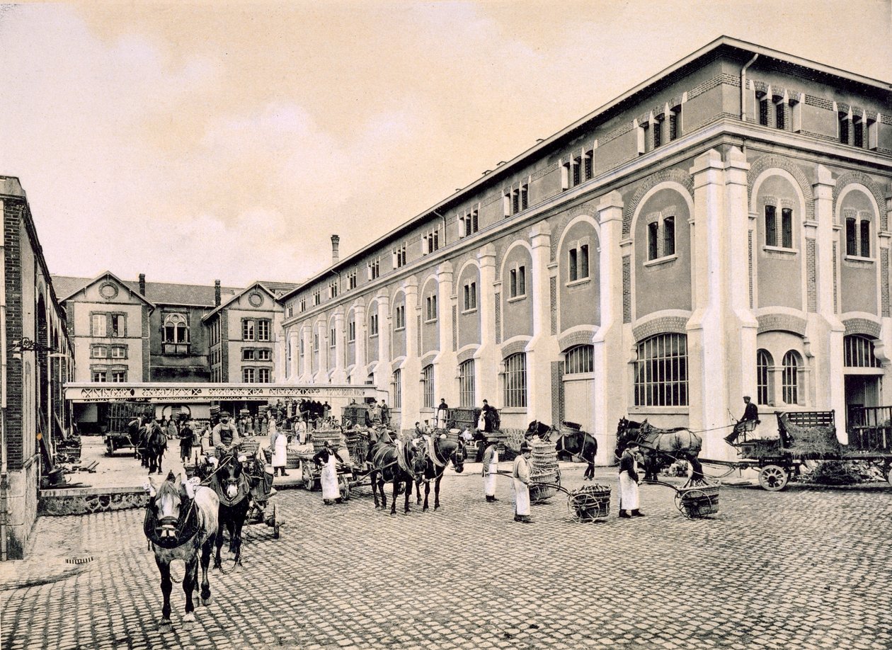 Kärryt samppanjan kuljetukseen, "Le France Vinicole", kaiverrus B. Arnaud, pub. kirjoittanut Moet und Chandon, Epernay (valokuva) tekijältä E.M. Choque
