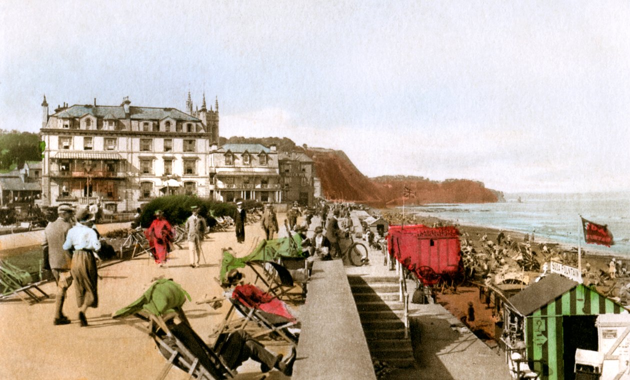 East Cliff Promenade, Teignmouth, Devon, 1900-luvun alku. tekijältä EP Bucknall