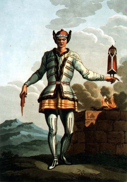 Pappi Jakutskajasta, kaiverrus Gros (litho) tekijältä E. (after) Karnejeff