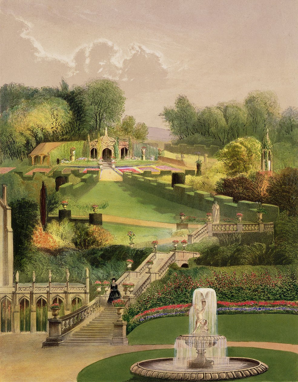 The Garden on the Hill Side, Castle Combe, teoksesta "The Garden