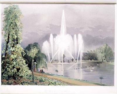 River Horse Fountain, Enville, pubi. kirjoittanut Thomas McLean (litho) tekijältä E. Adveno Brooke