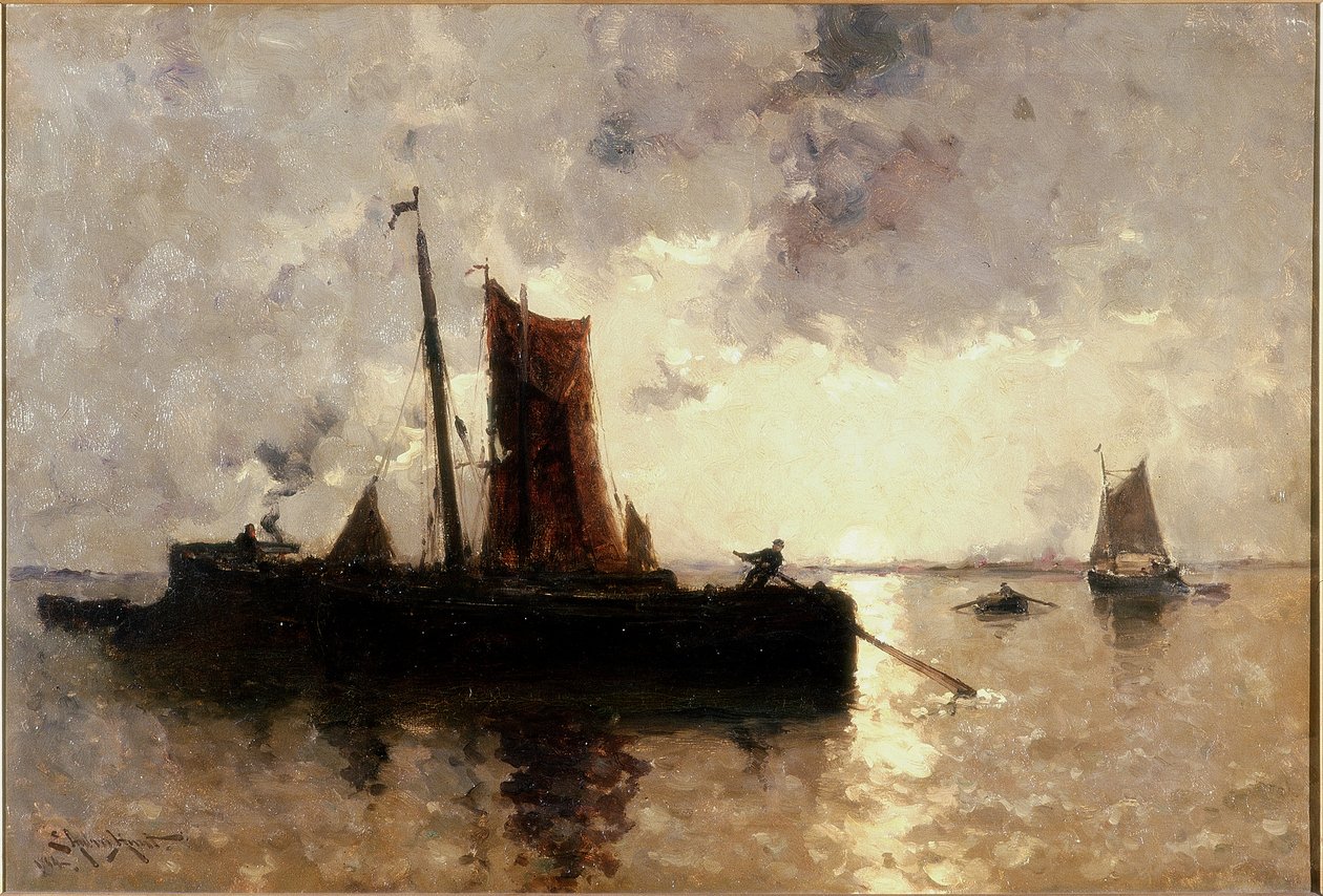 River Scene ja toimitus tekijältä E. Aubrey Hunt
